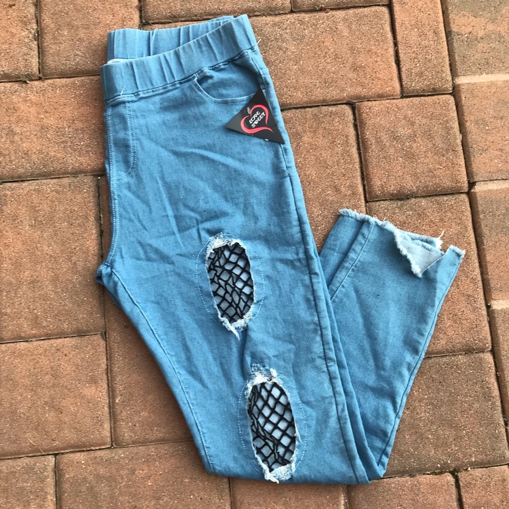 New 2XL light denim legging